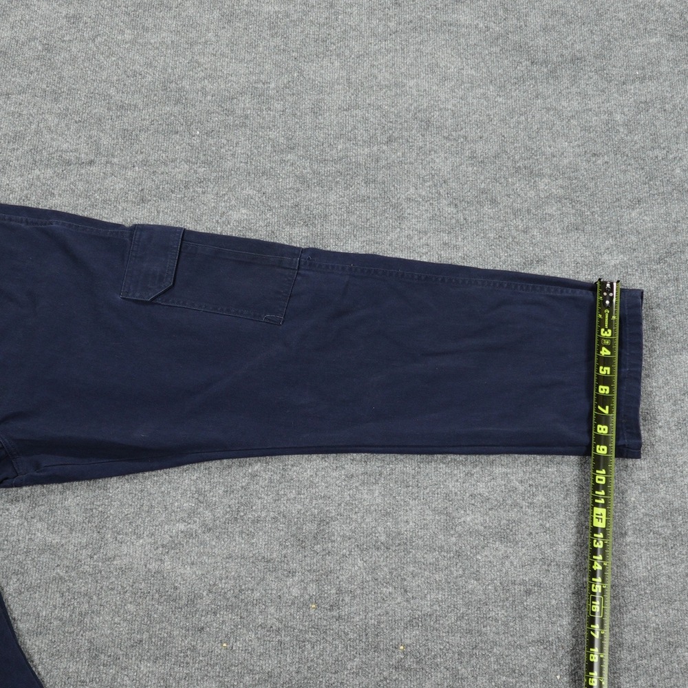 Wrangler Cargo Pants Mens 38x30 Navy Blue Workwear Straight Leg Multi Pocket - Picture 9 of 10